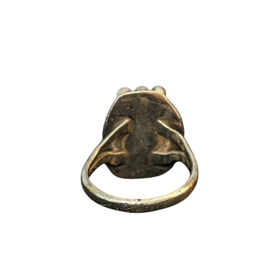 Vintage Turquoise Ring Navajo Sterling Silver Southwestern Ring Size 4