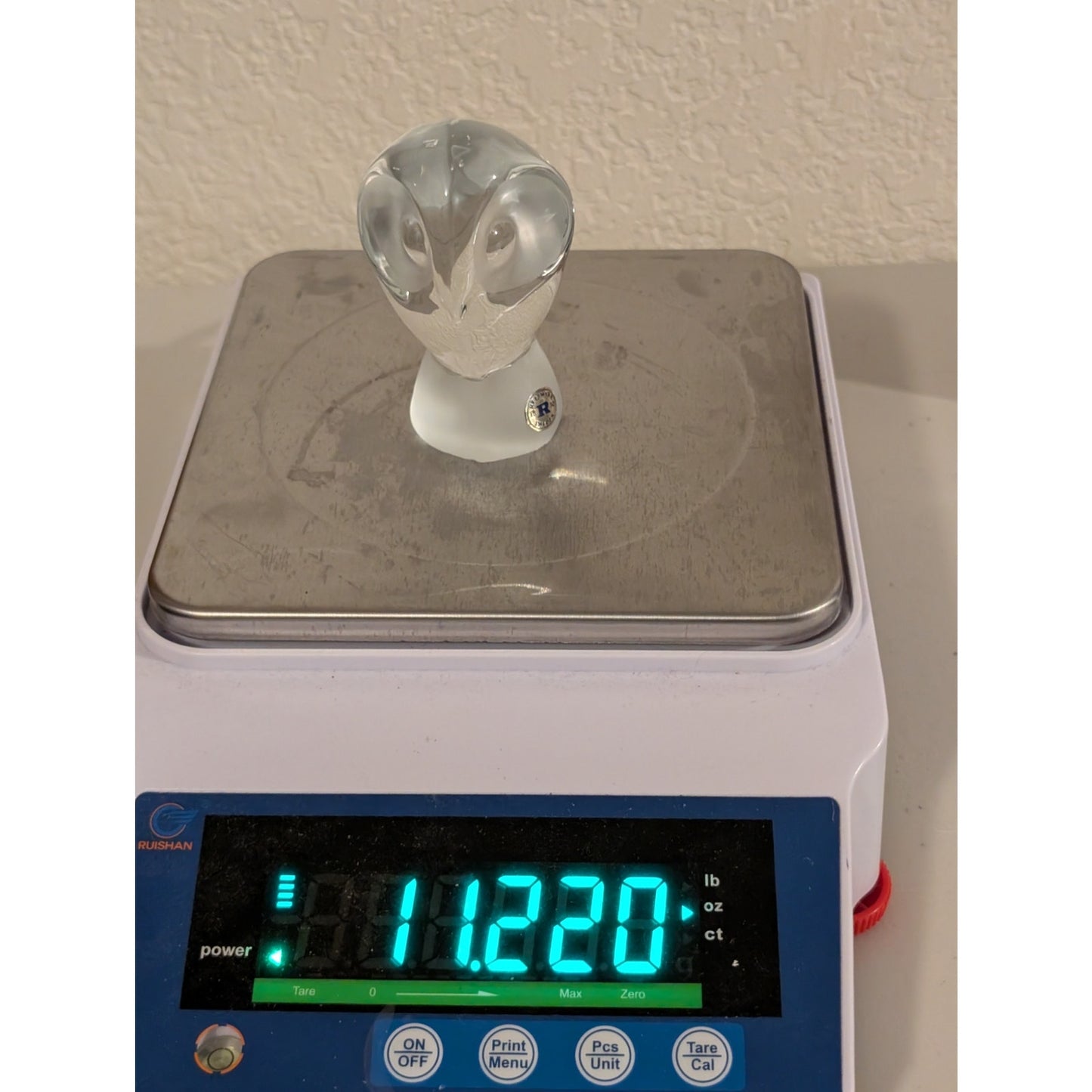 Vintage Reijmyre Kristall Sweden Lead Glass Owl Figurine