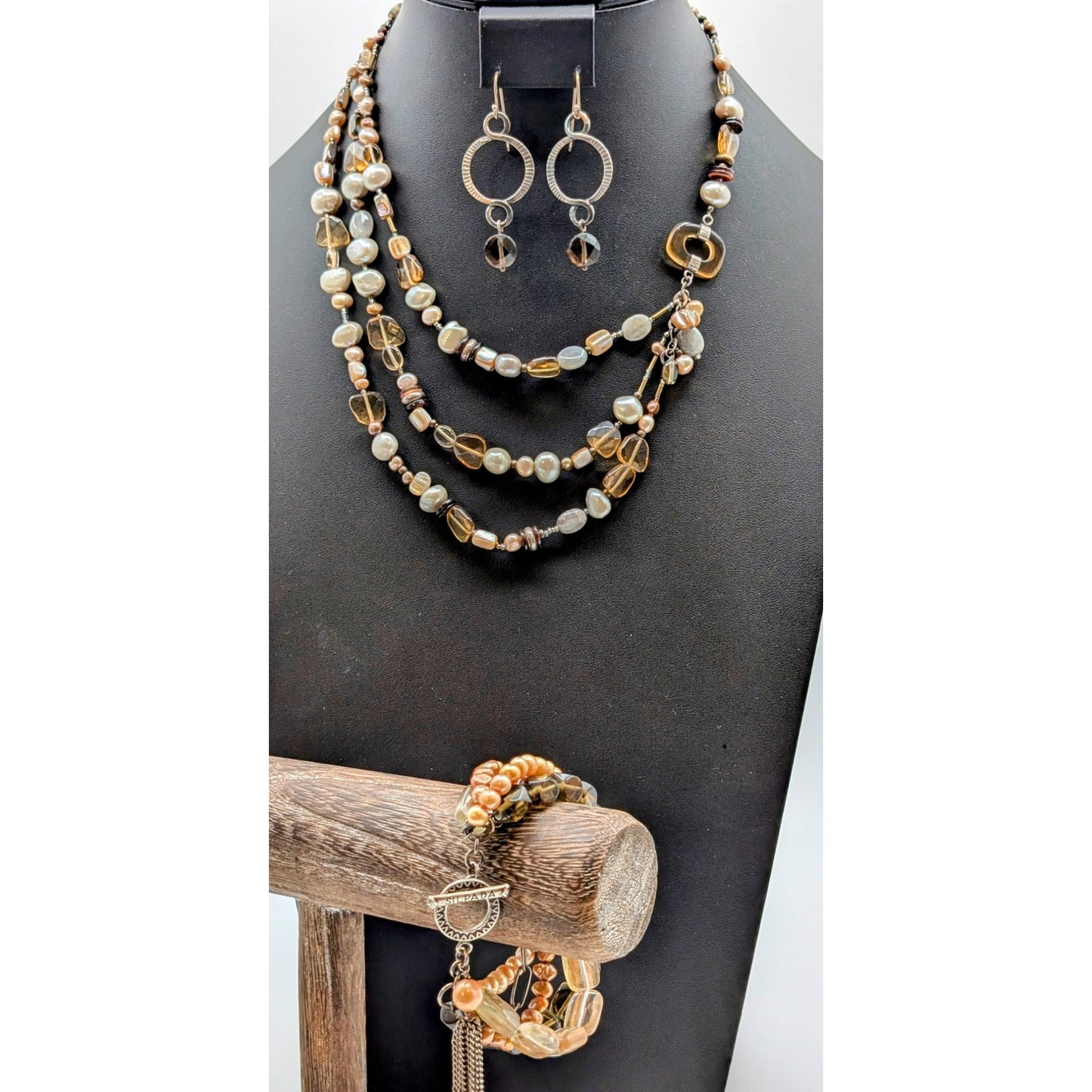 Silpada 925 Sterling Mixed Jewelry Set w/ Natural Stone and Beads 114.79g