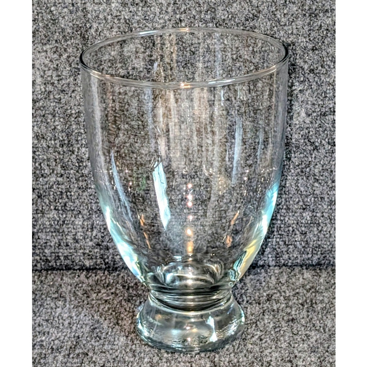 Clear Glass Heavy Base Wide Mouth Decorative Vase