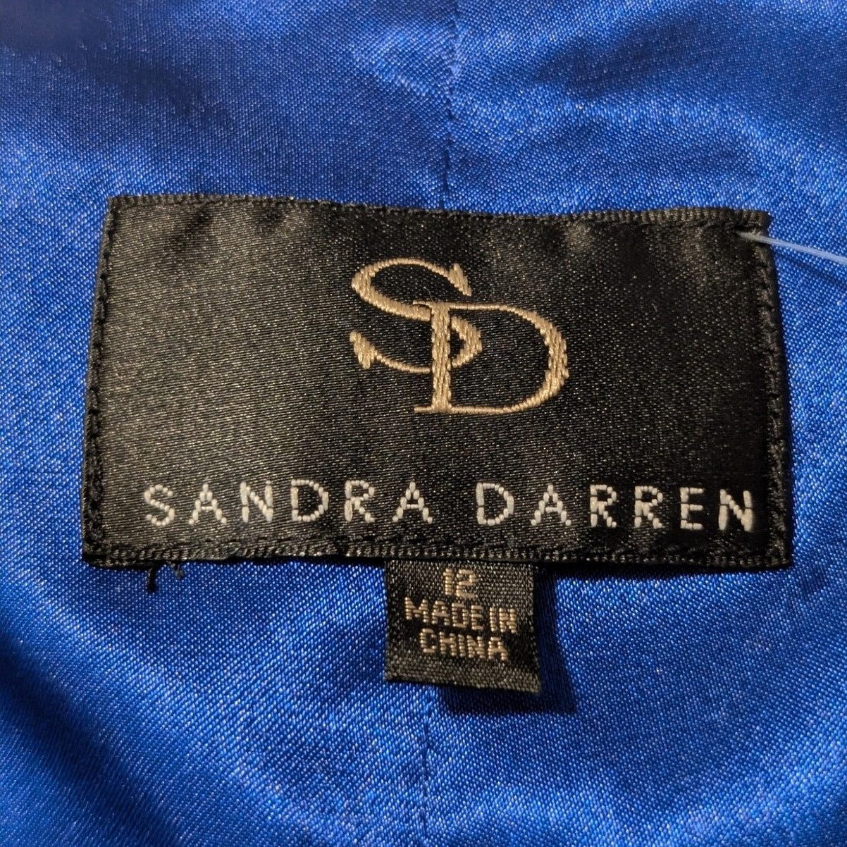 Sandra Darren NWT Black Velvet Satin Rhinestone Tie Cap Sleeve Formal Top  Sz 12