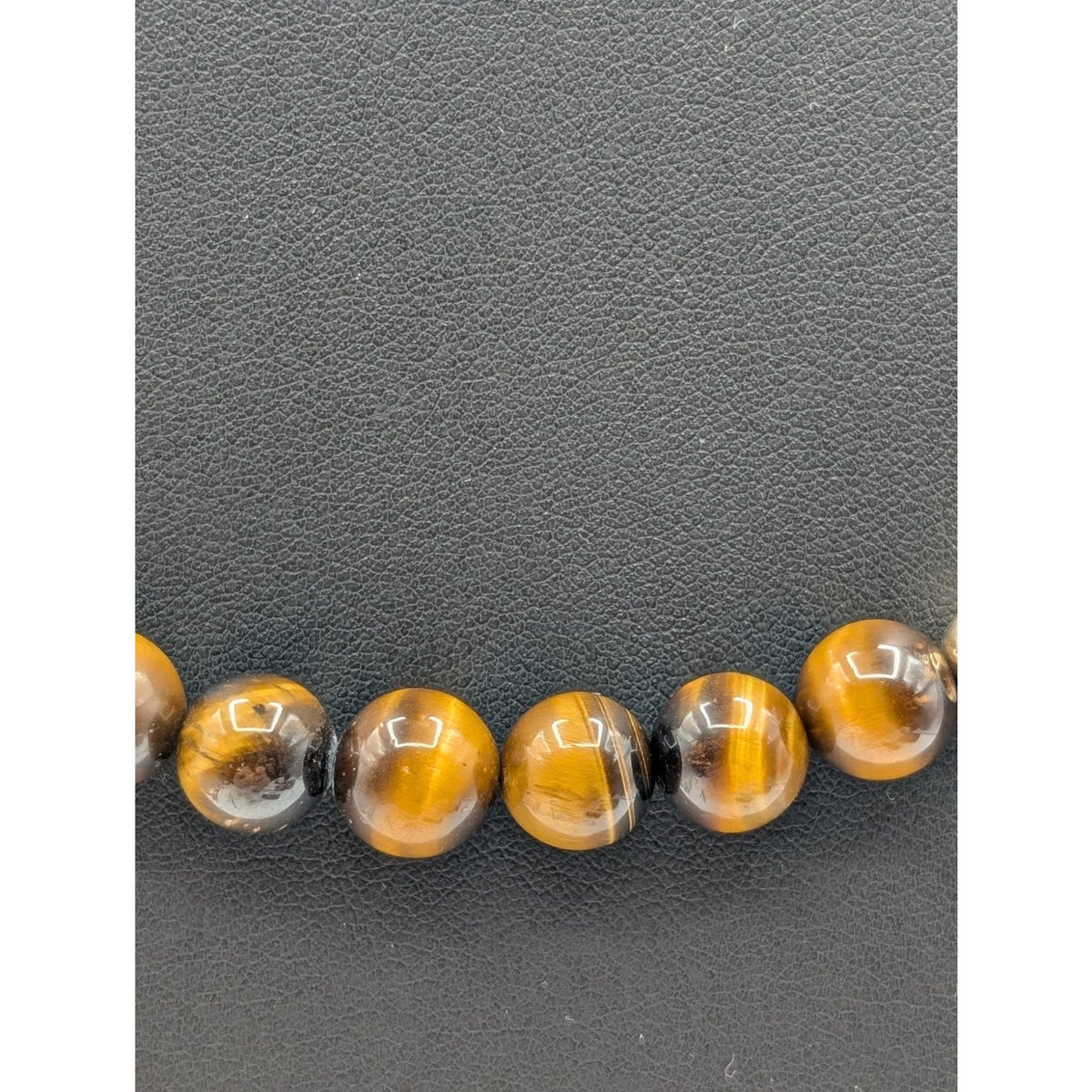 Vintage 14K Yellow Gold Tiger's Eye Stone Bead 24" Necklace 64.92g