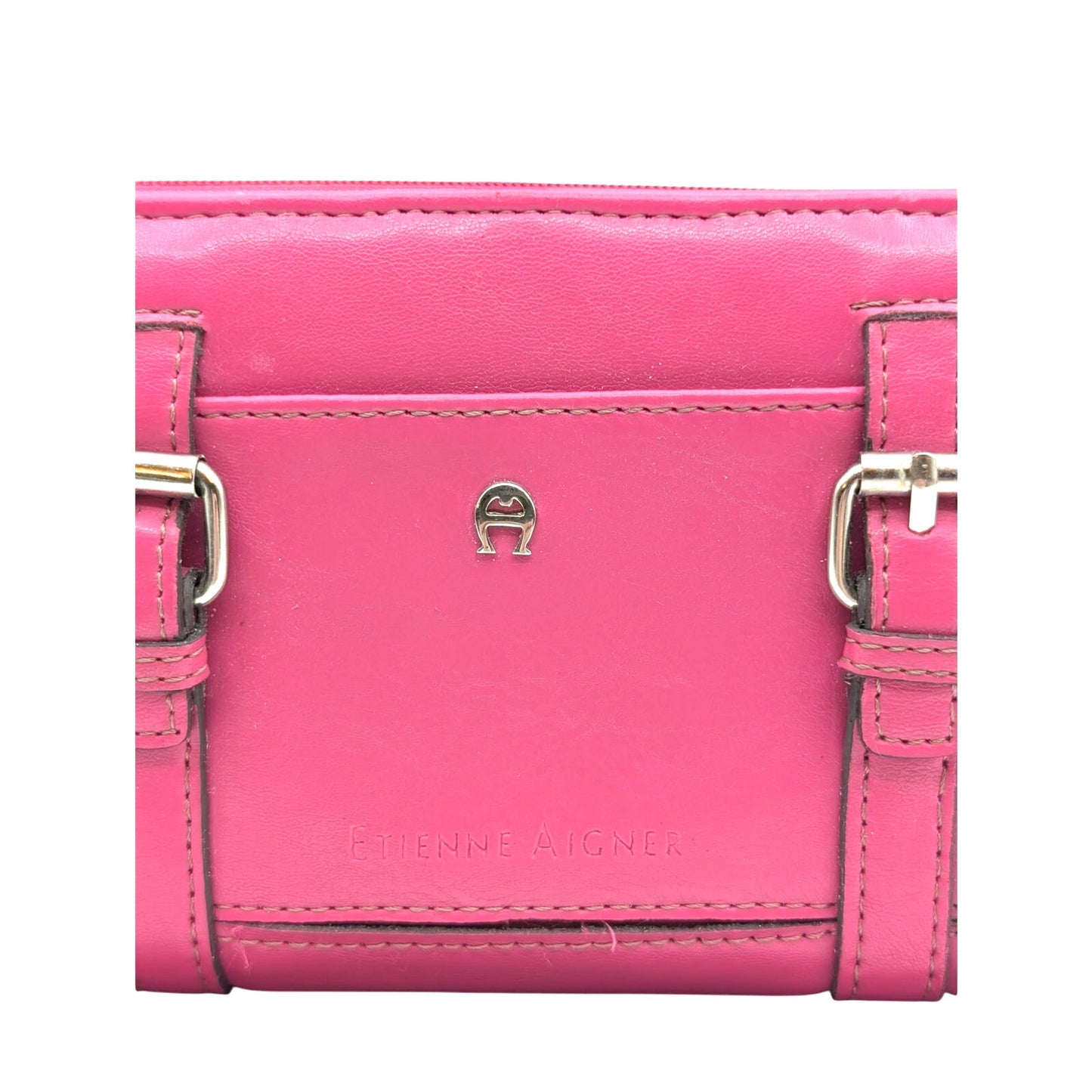 Etienne Aigner Pink Leather Cynthia Style Signature 'A' Organizer Clutch Wallet