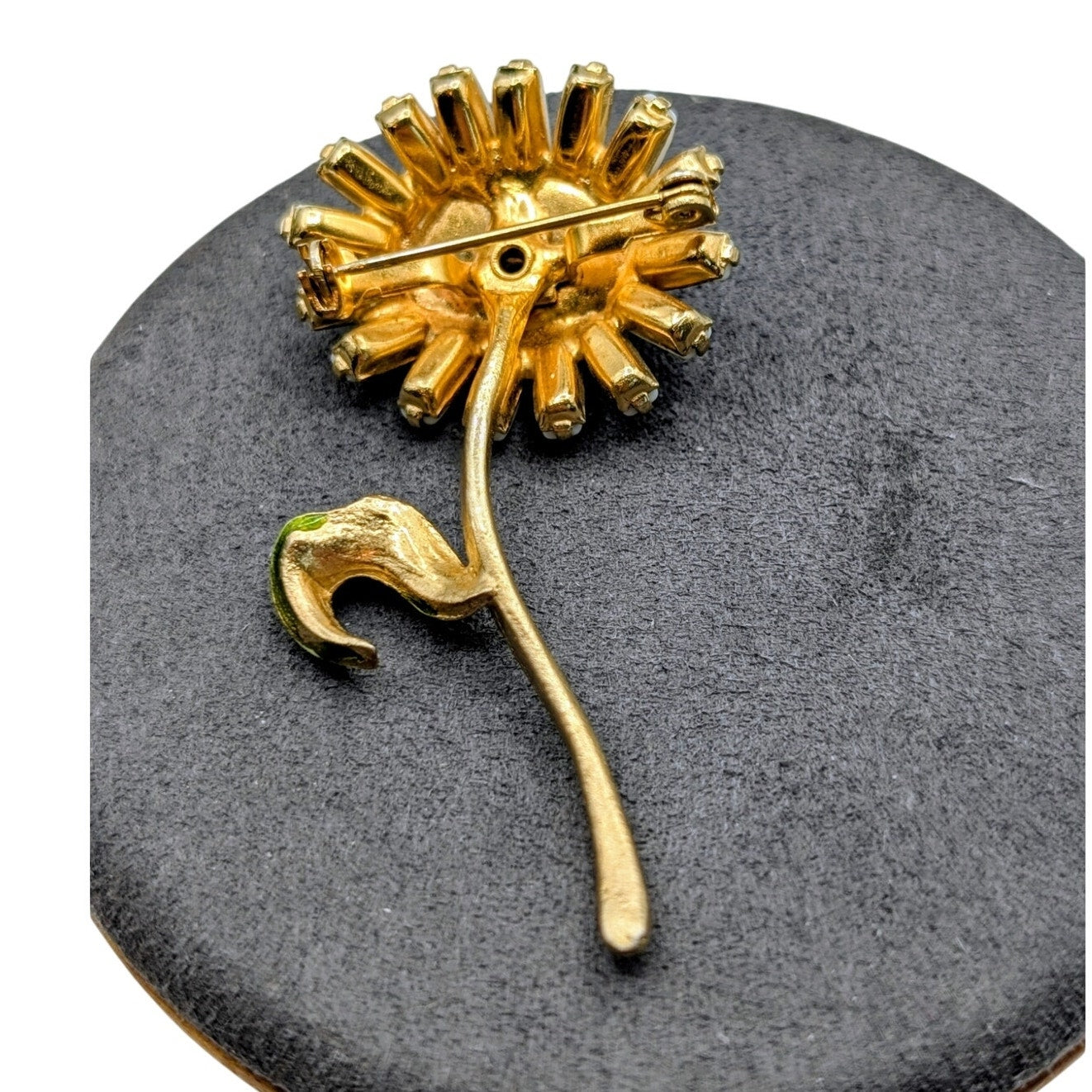 Vintage White Beaded Daisy Brooch