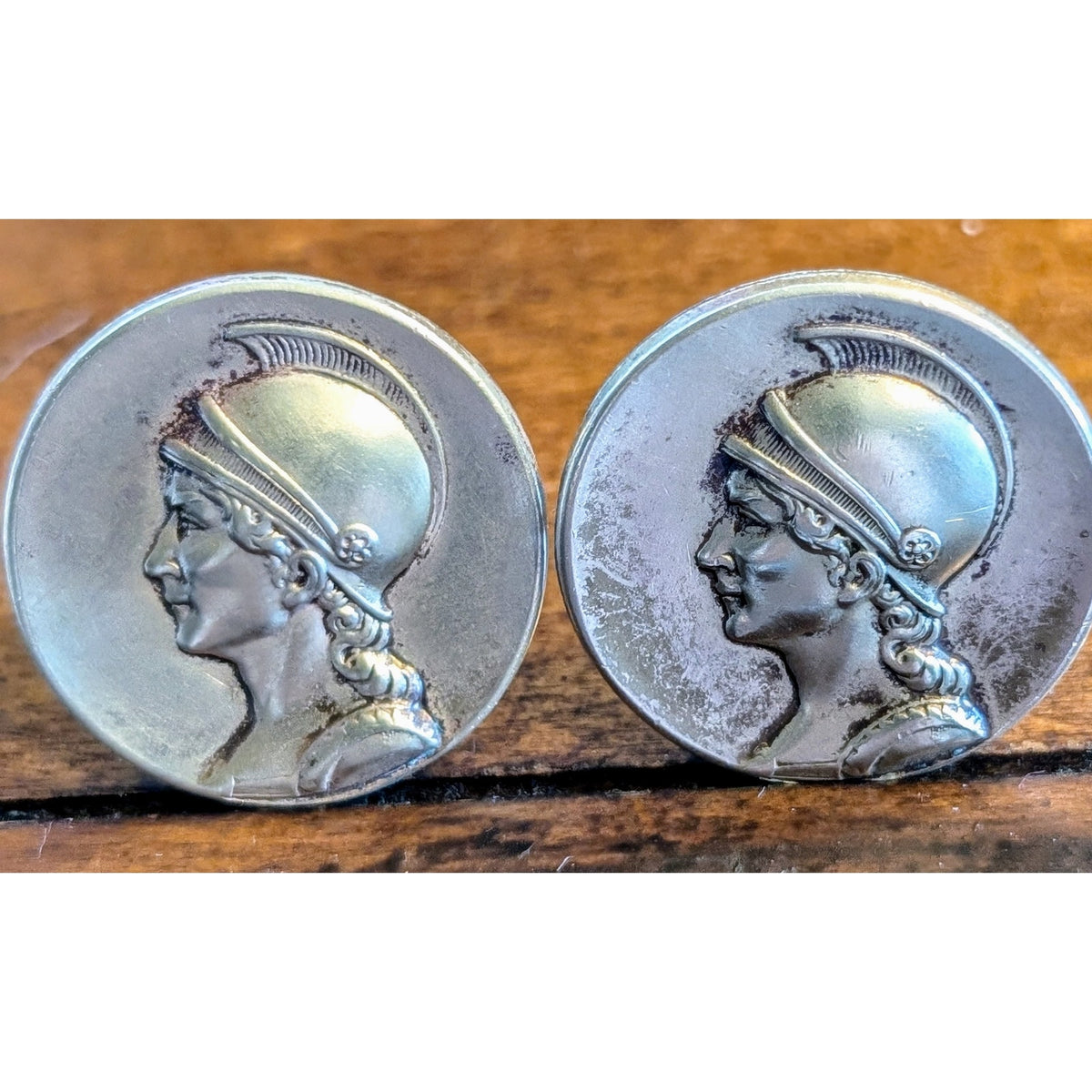 Vintage Roman Centurion Soldier Brass Cuff Links