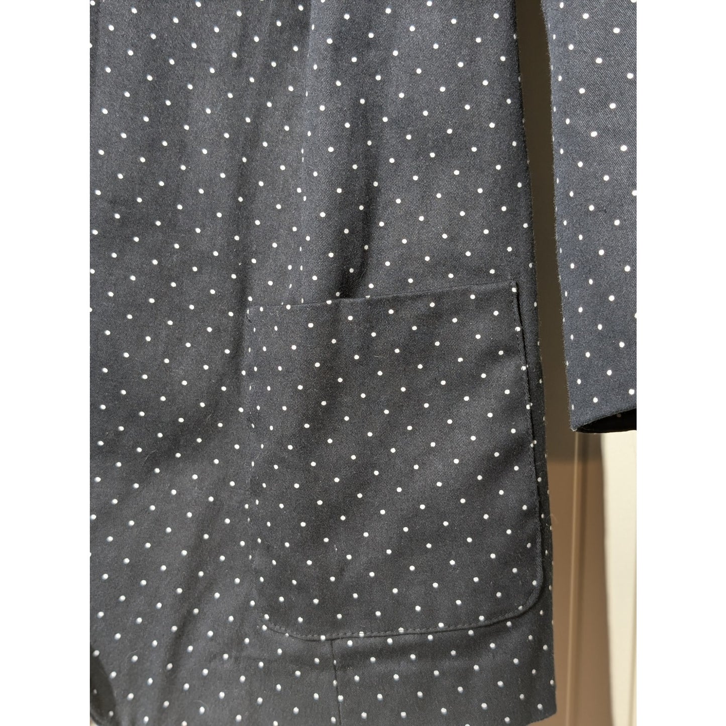 Briggs New York Black Polka Dot One Button V Cut 3/4 Sleeve Blazer Womens Sz 18W