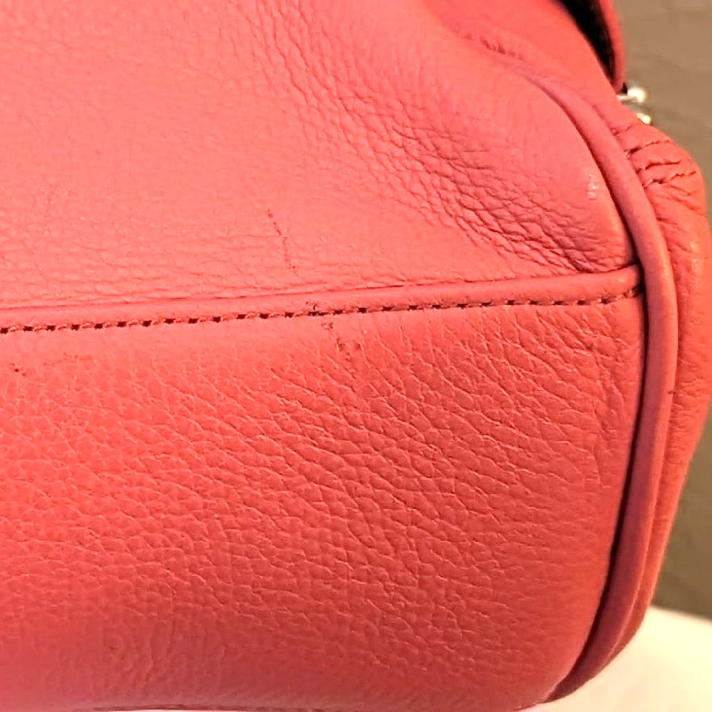 Maxx New York Coral Pebble Grain Leather Handbag