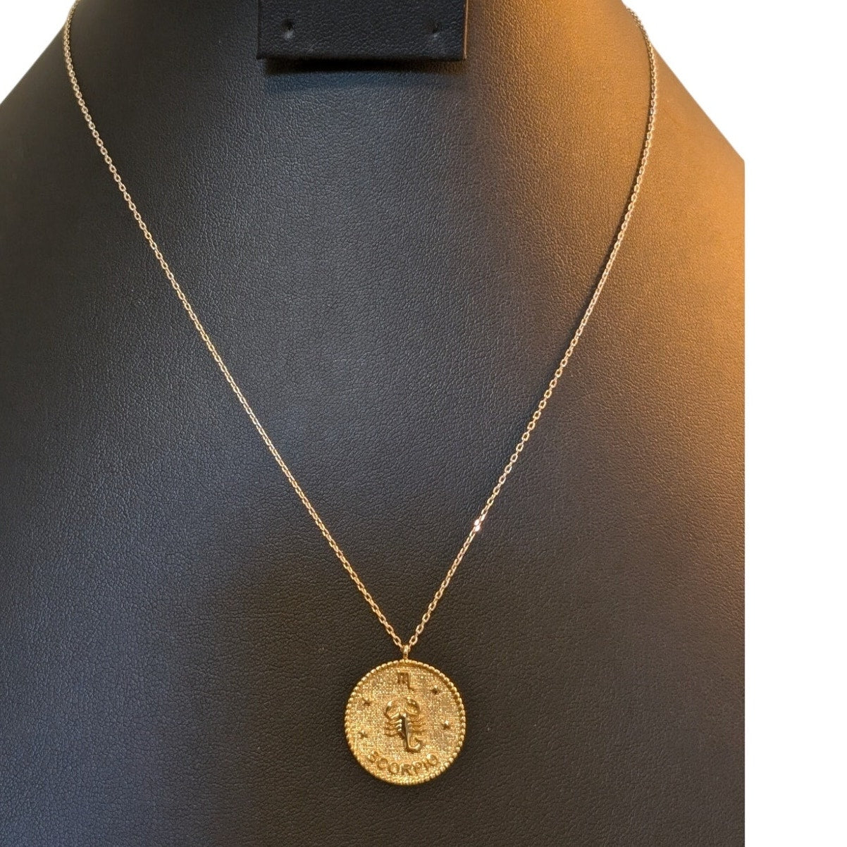 Gold Tone Scorpio Pendant Necklace