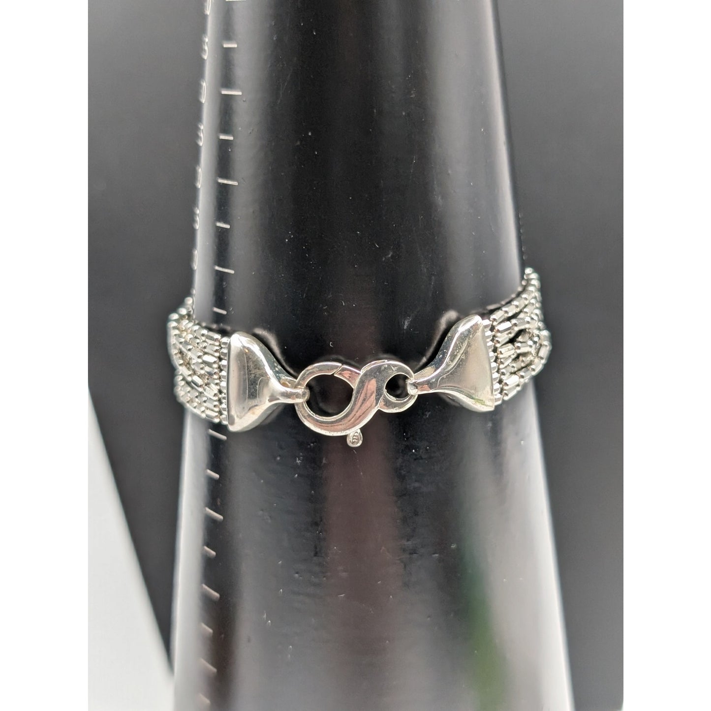Milor Italy 925 Sterling Silver 8 Strand Chain Link Large Lobster Claw Bracelet
