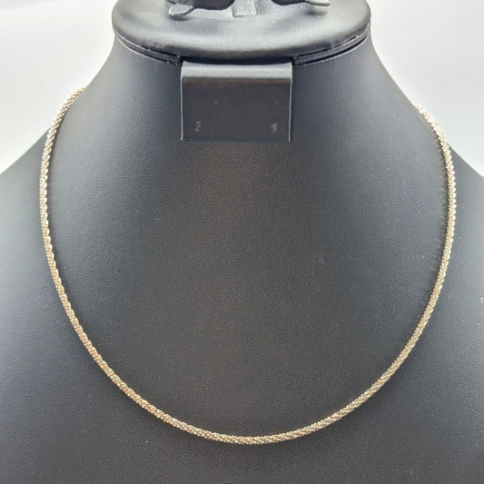 925 Sterling Silver Sparkle Glitter Margarita 2.8mm Chain 19" Necklace