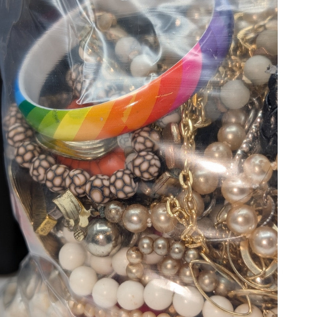 Jewelry Lot Cheryl Repurpose Bag Over 4 Pounds Beads & Possible Wearable Pieces