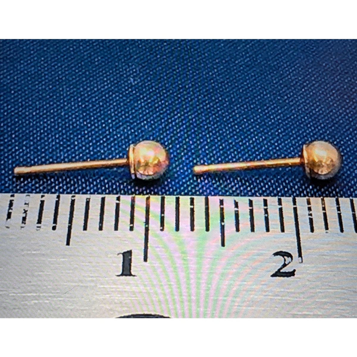 VTG 10K Rose Gold AAJ Stamped Ball Stud Earring Pair .10g
