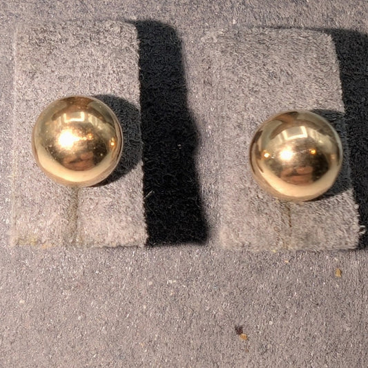 Marked 14K Gold 5mm Ball Stud Post Earrings