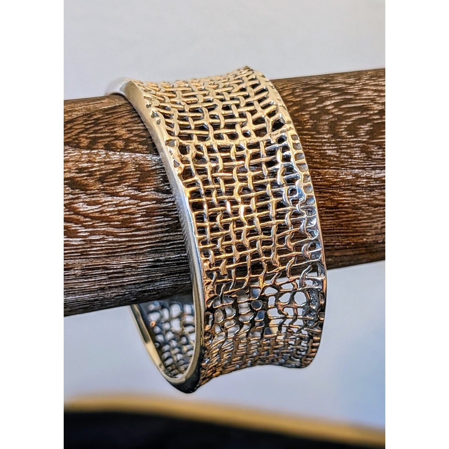SILPADA Retired Sterling Silver Woven Mesh Wide Band Cuff Bracelet