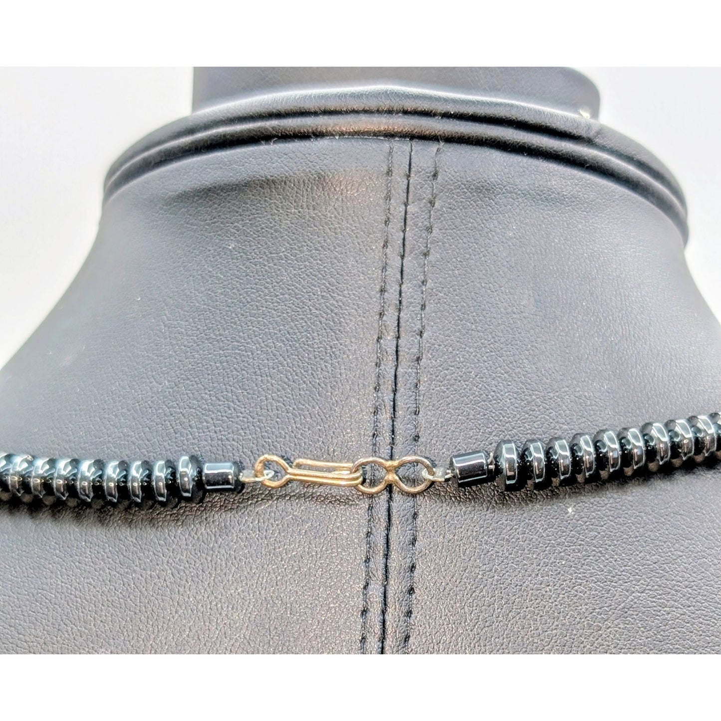 Hematite Dyed Howlite Teardrop Hook Clasp 19" Necklace