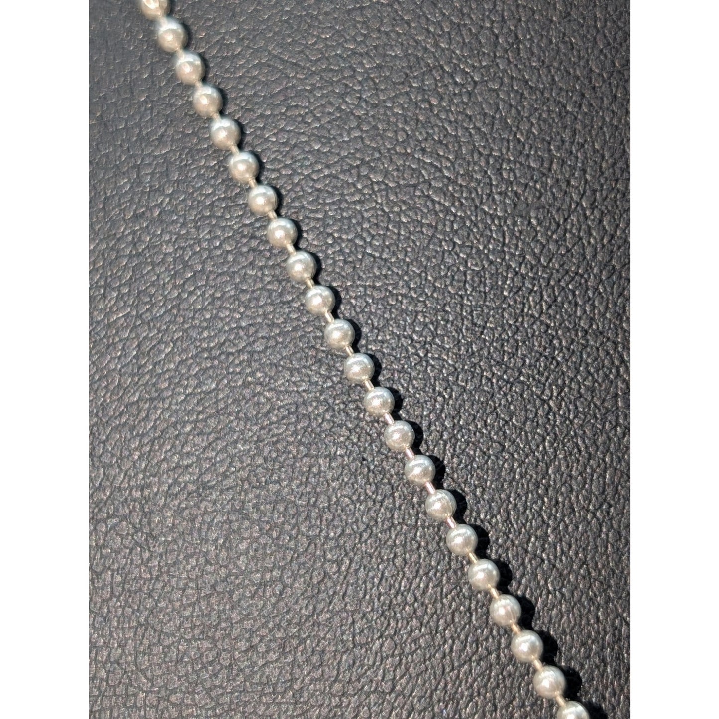 Vtg 925 Sterling Silver Bird on Branch Pendant Bead Ball Chain 17.5" Necklace