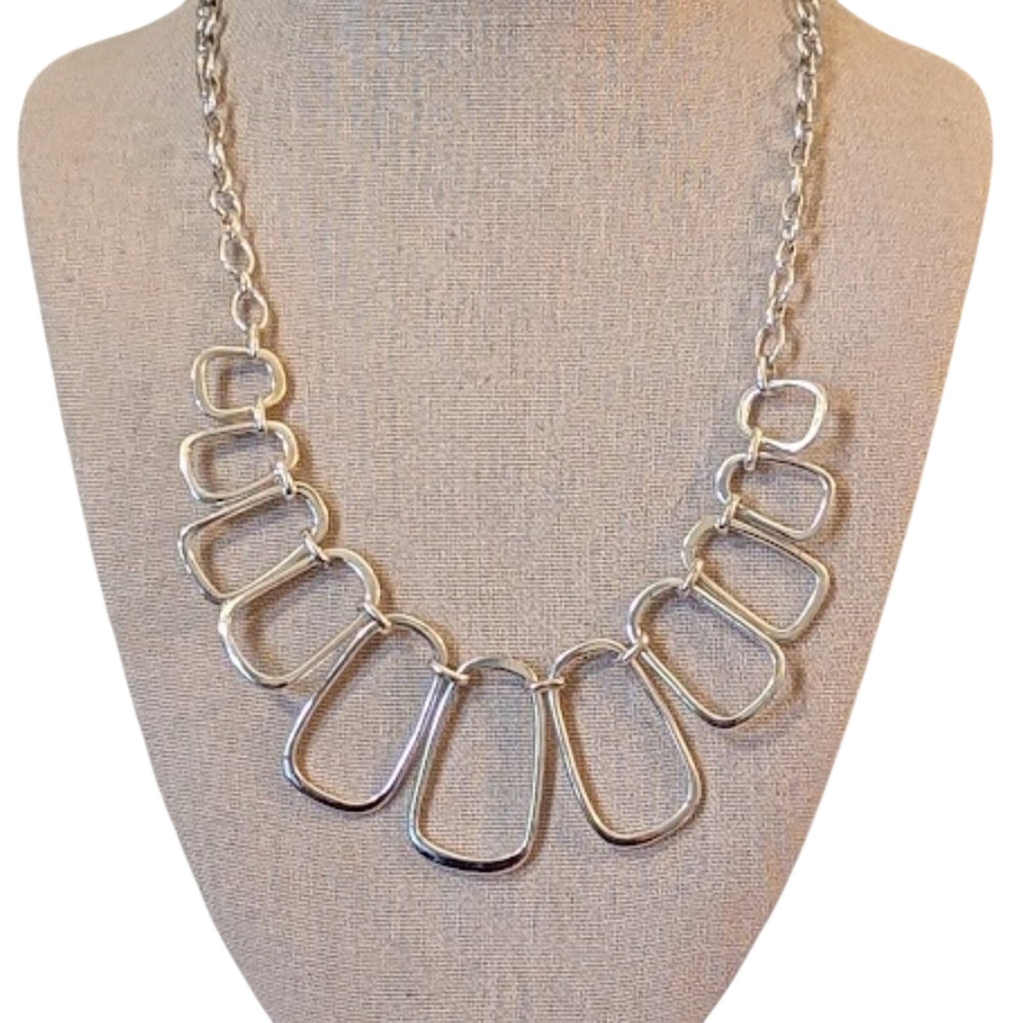 Silver Tone Loop Statement Necklace by St. Thomas