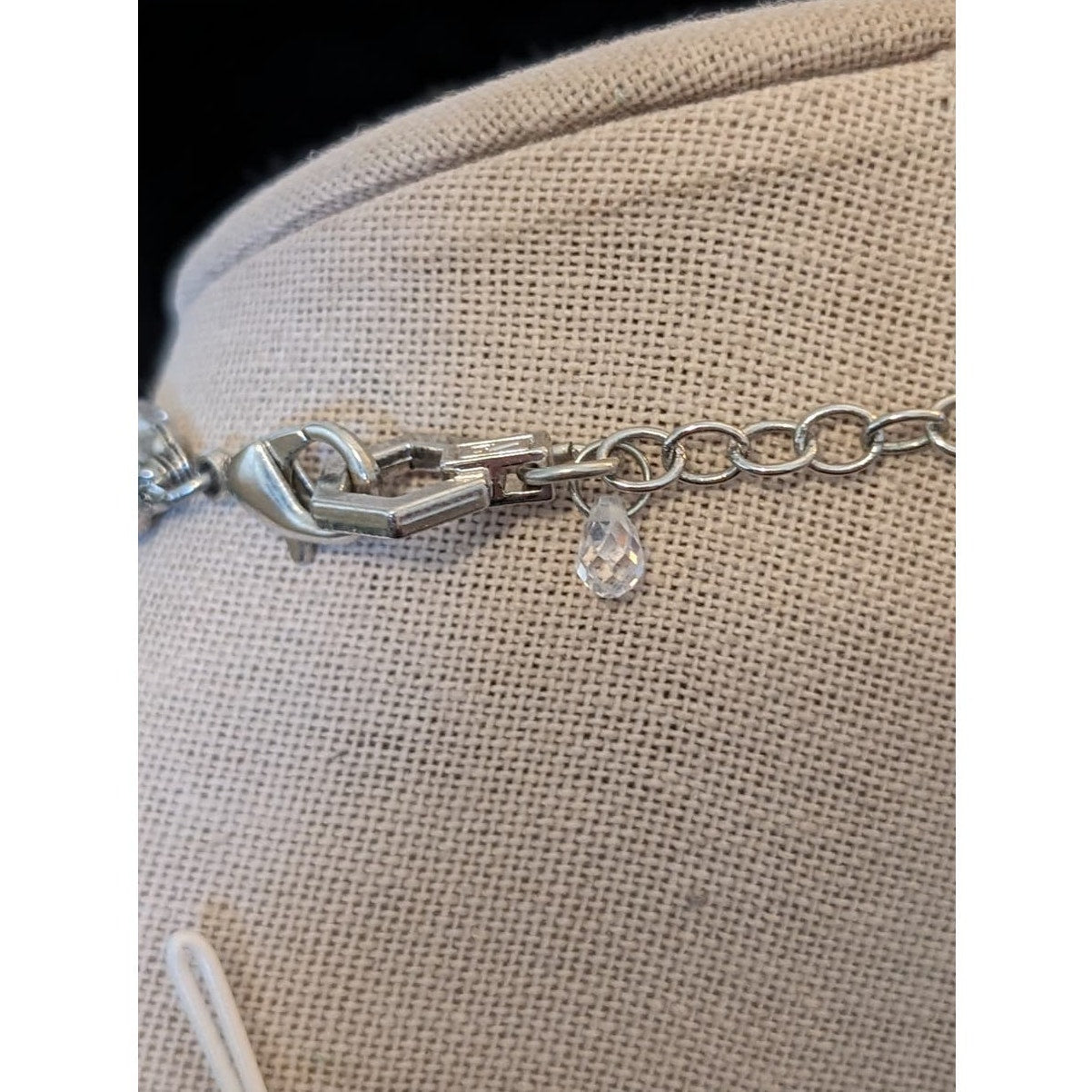Vera Wang Three Strand Smoky Gray Blue Crystal And Crystal Ball Necklace