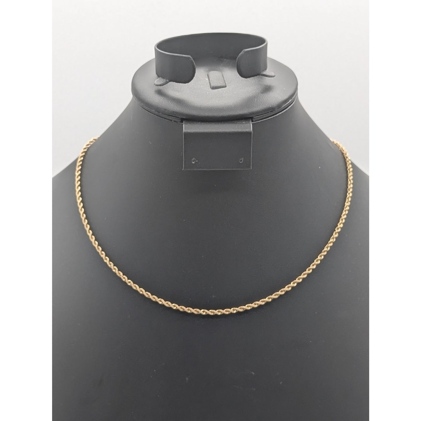 Vintage 14K Yellow Gold 18.5" Rope Chain Necklace Slide in Clasp w/ Safety 9.60g