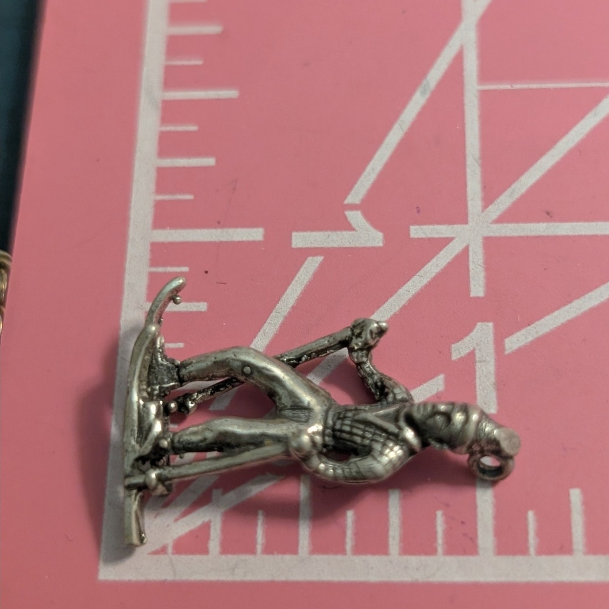 Vintage 925 Sterling Silver Snow Skier 3D Charm/Pendant