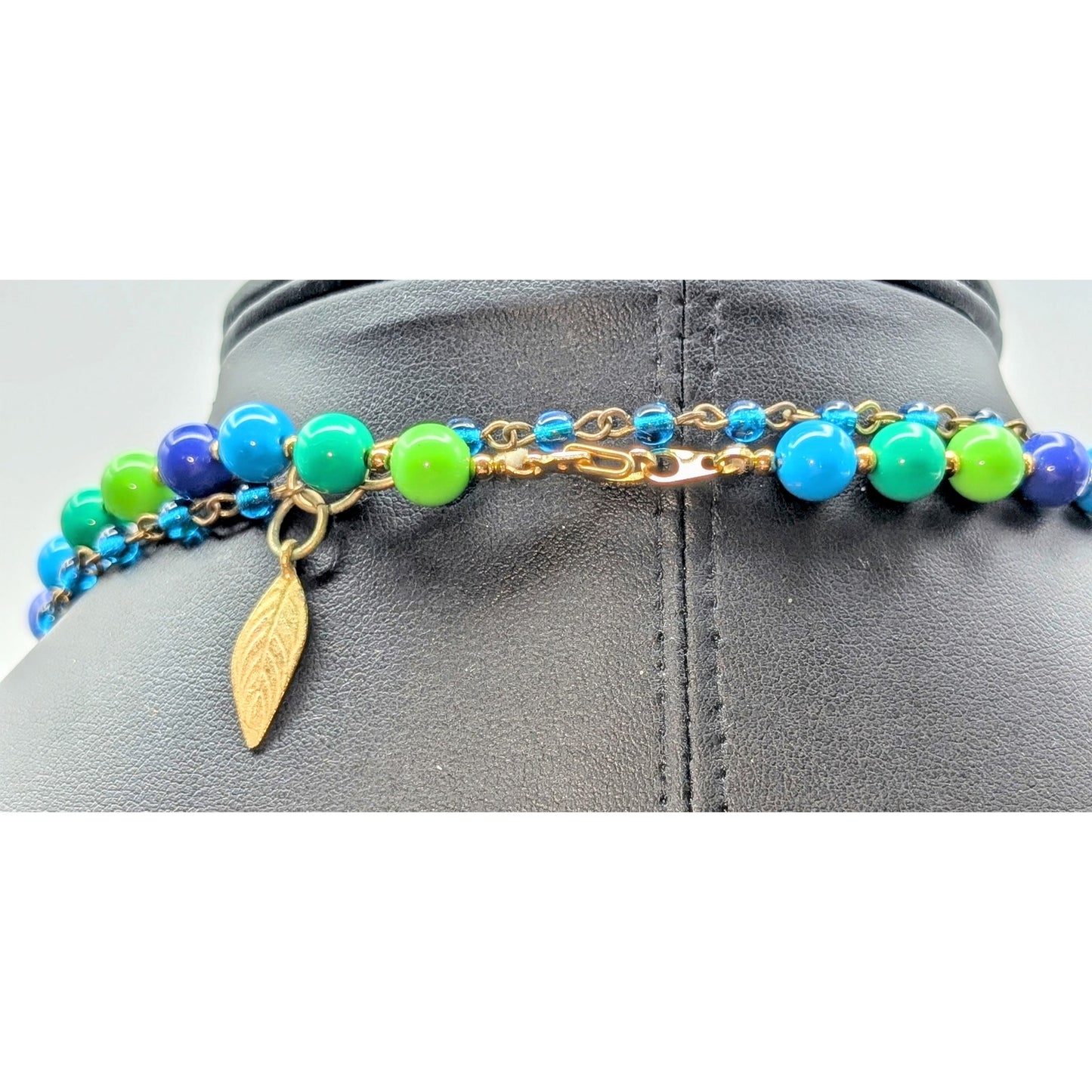 Mixed Lot of Blue Green Theme Jewelry Including 2 Necklaces & 5 Bracelets