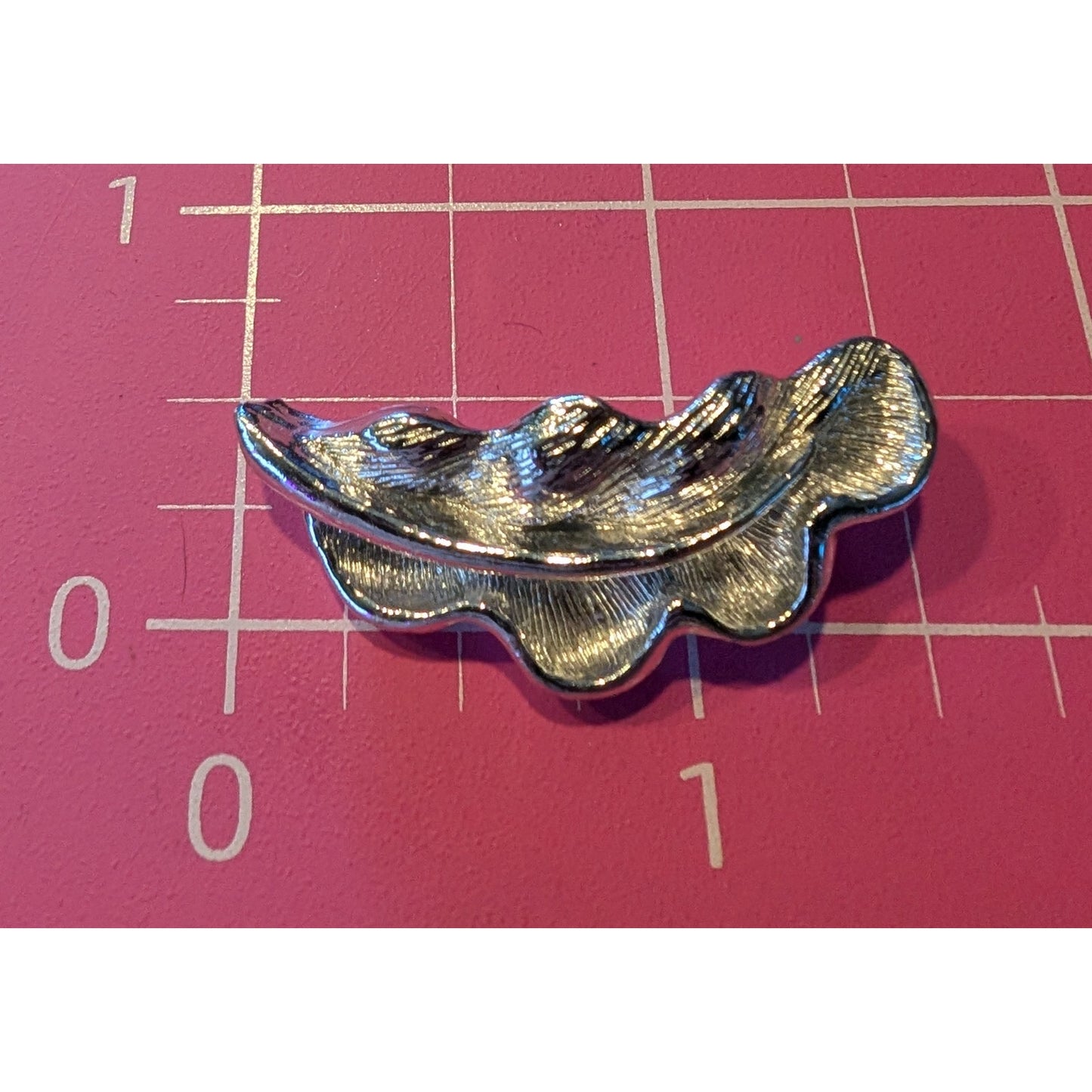 Gerry's Vintage Mid-Century Silver Tone Textured Leaf Pin