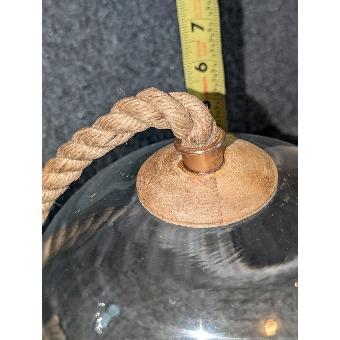 Nautical Rope Handled Domed Glass Cloche Decor