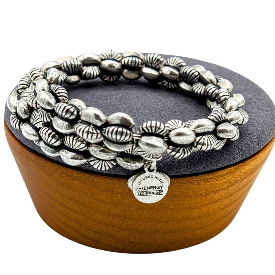 Alex and Ani Calypso Vintage Sixty-Six  Silver Tone Biker One Size Wrap Bracelet