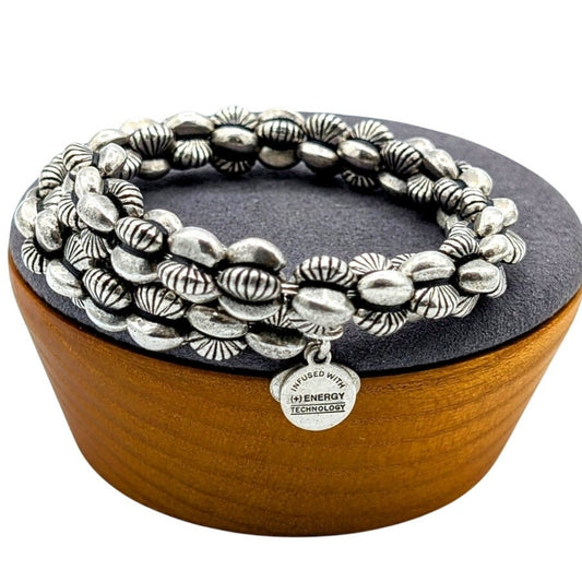 Alex and Ani Calypso Vintage Sixty-Six  Silver Tone Biker One Size Wrap Bracelet