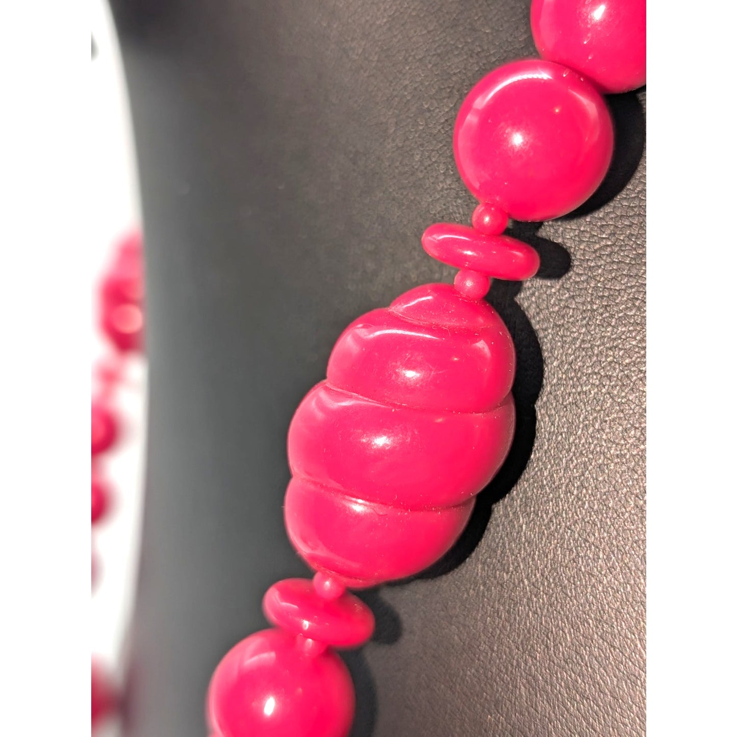 Vintage Pink Multi-Shape Acrylic Beaded 22" Necklace