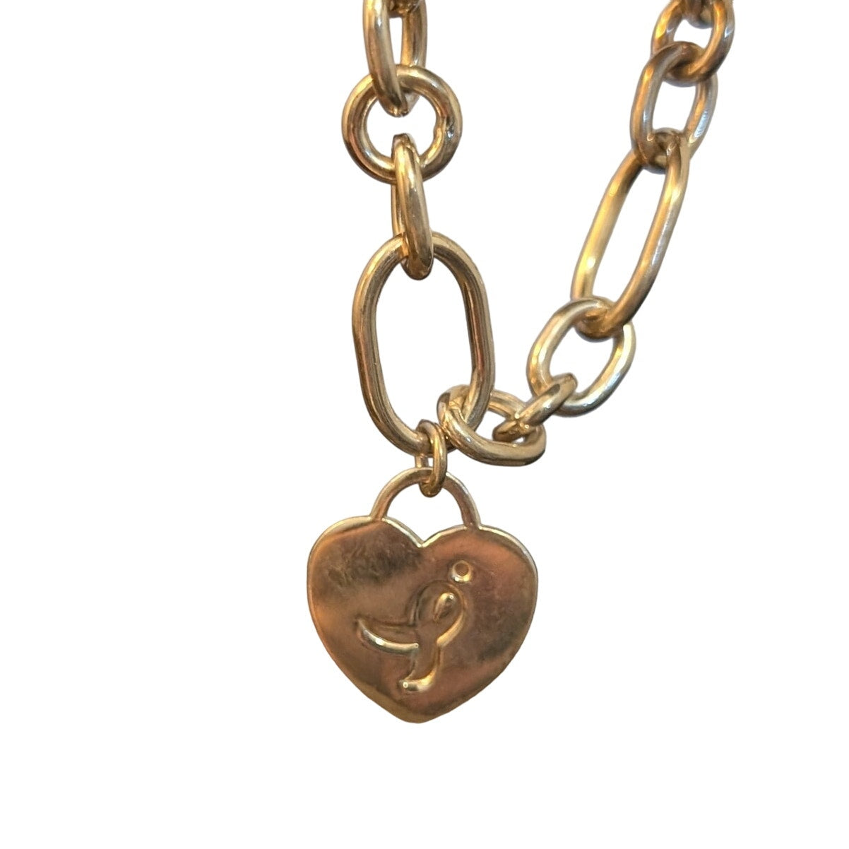 925 Sterling Multi-Size Oval Link 'For the Cure' Charm Bracelet Approx. 20g