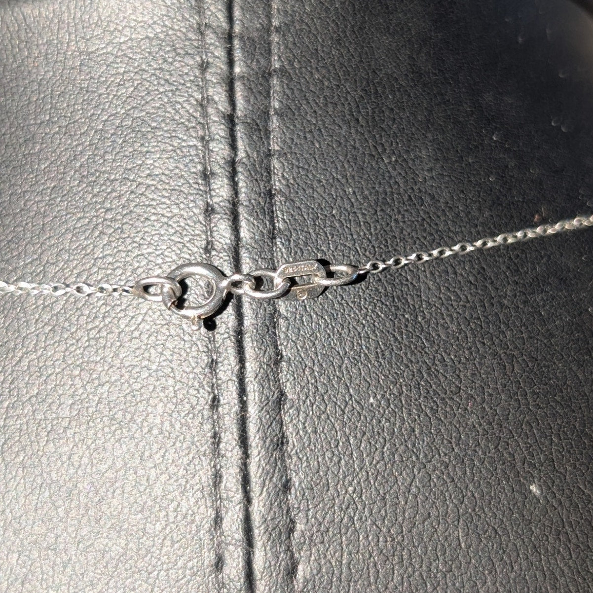 DL 925 Sterling 6.0mm White Sapphire Solitaire Teardrop Pendant 18" Necklace