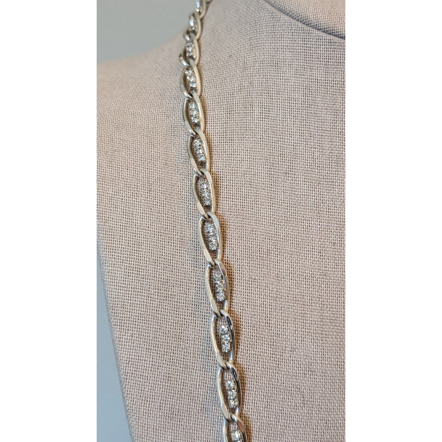 Triple Austrian Crystals Set in Silver Plated Chain Necklace & Matching Bracelet
