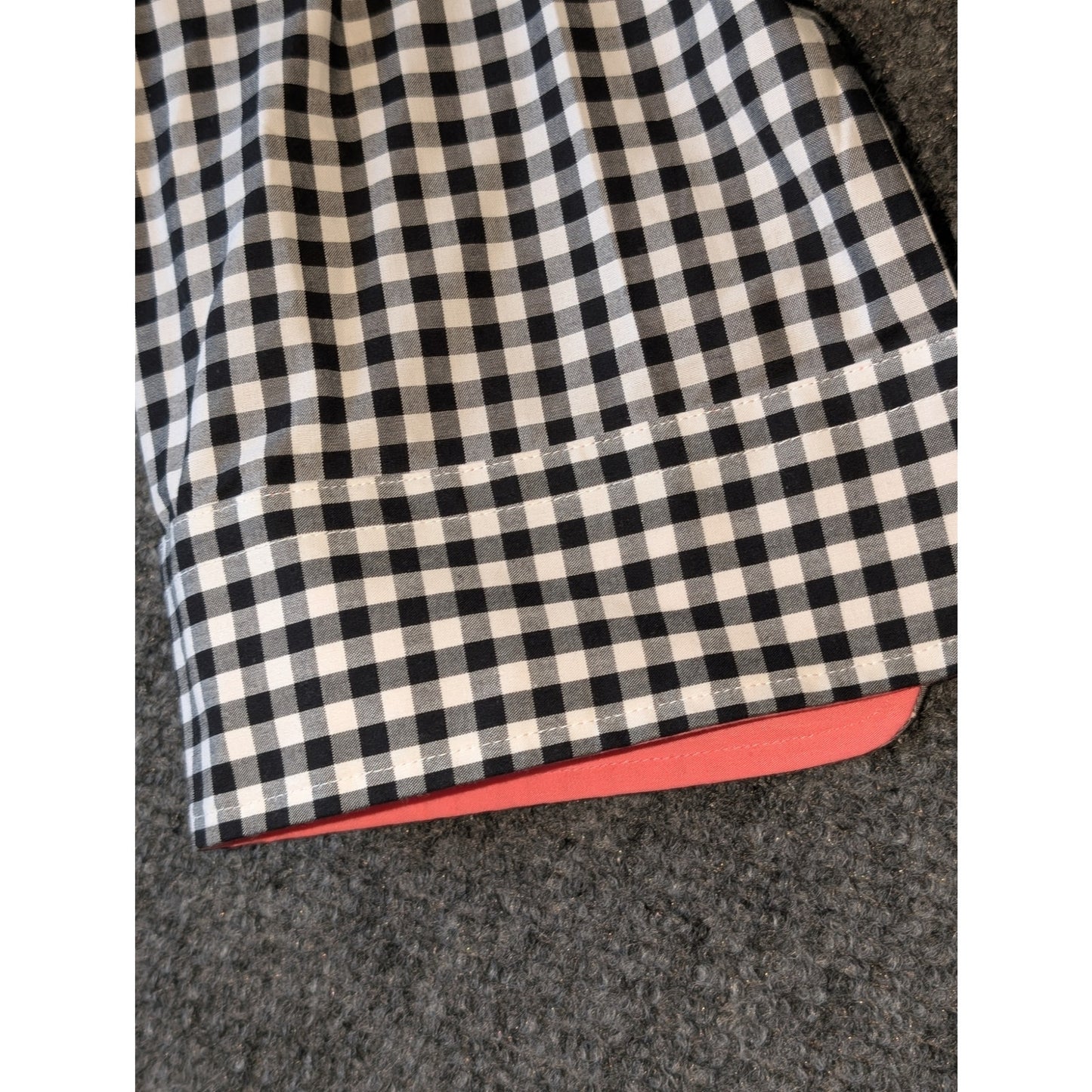 Lauren Ralph Lauren Black White Gingham Check Pink Accent Button Shirt Sz 2X