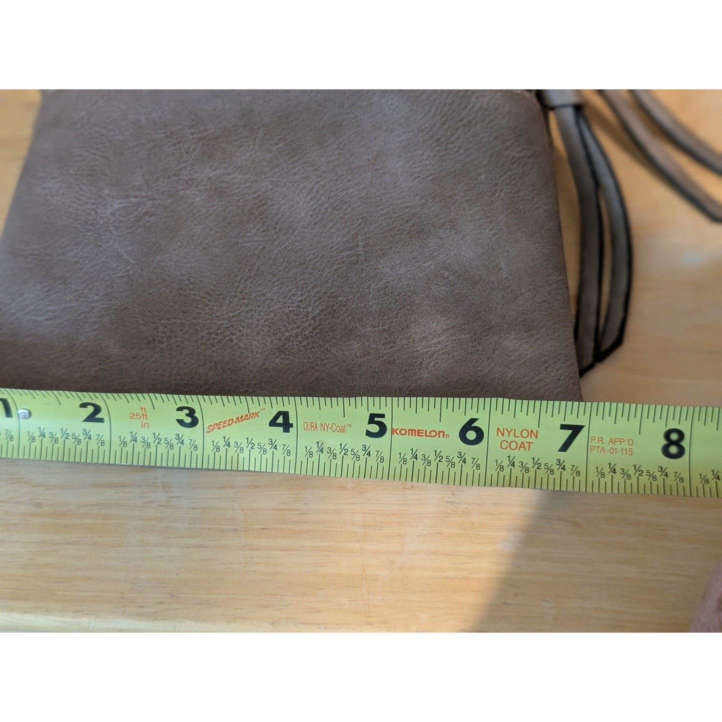 Beige Cross Body Faux Leather Compartment Purse