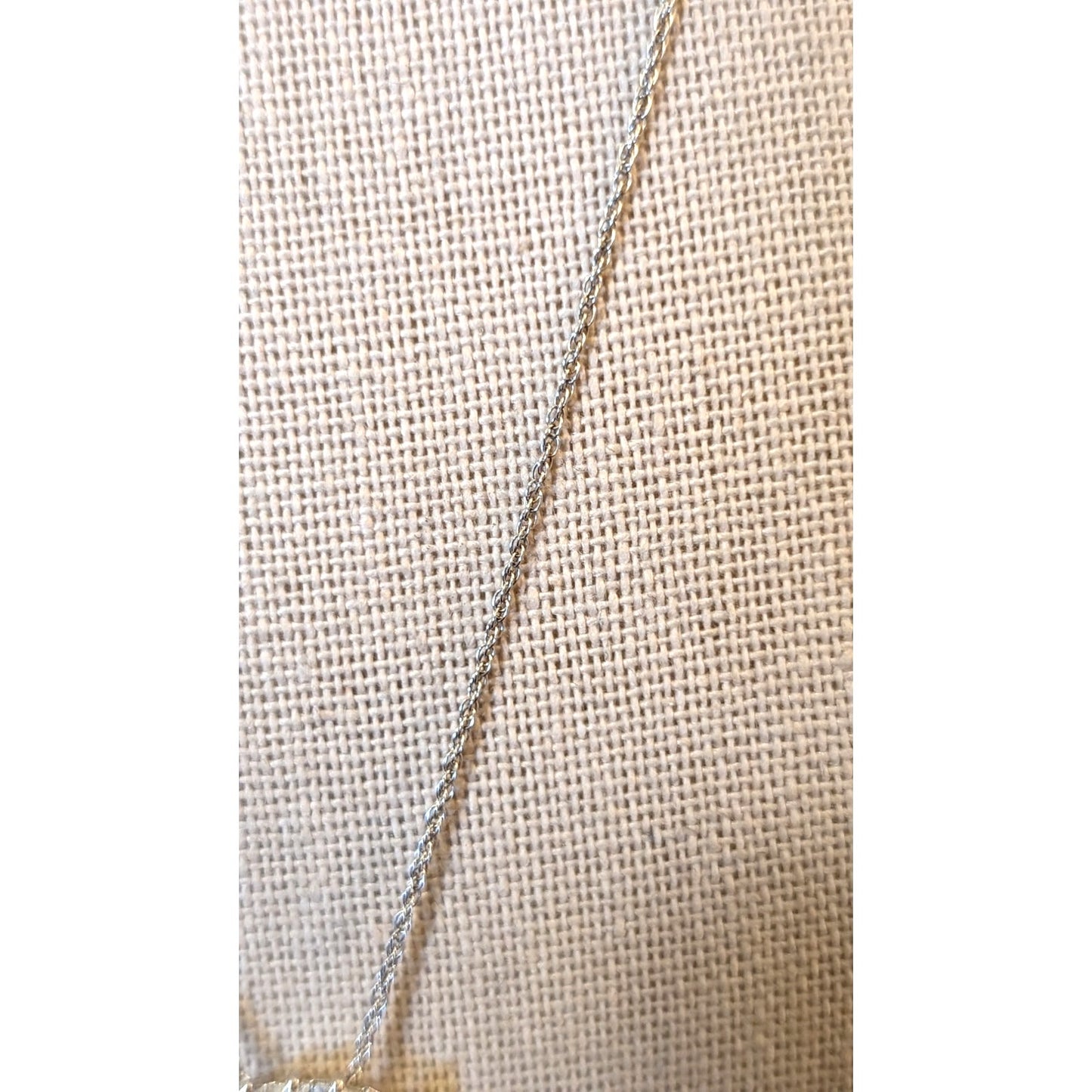 Large Square Cushion Cut Surrounded by Baguette White Sapphires on 925 Chain