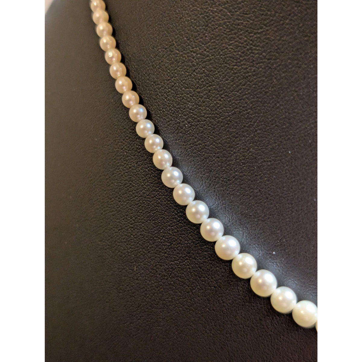 Vintage Sterling Graduated Genuine Tiny Pearl Single Strand Unknotted Necklace
