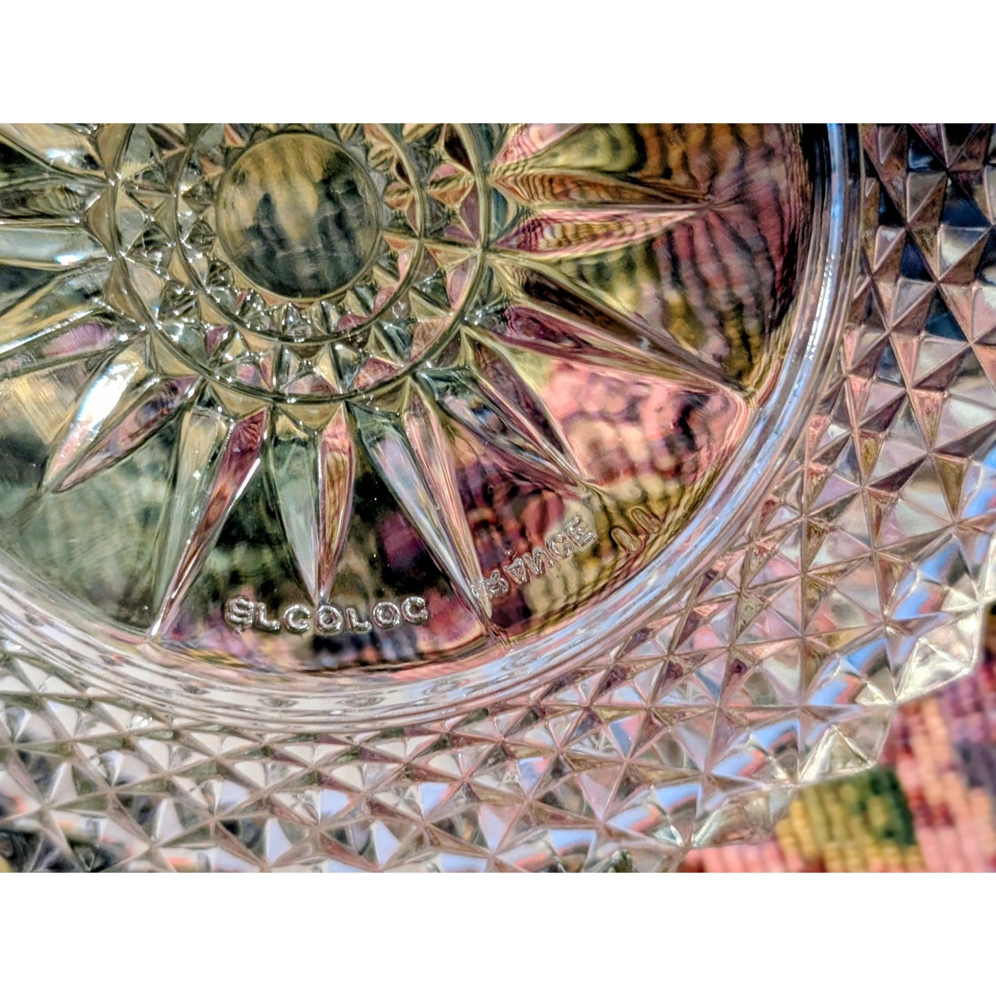 Arcoroc France Diamond Starburst 8" Clear Glass Bowl