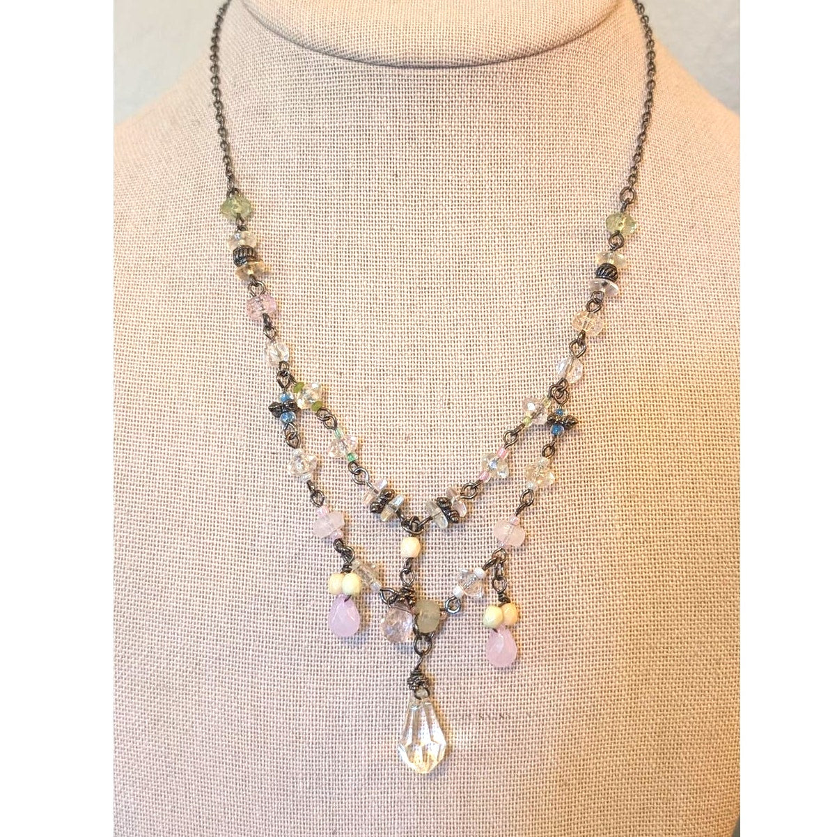 Vintage/Antique Looking Delicate Dangling Beaded Necklace