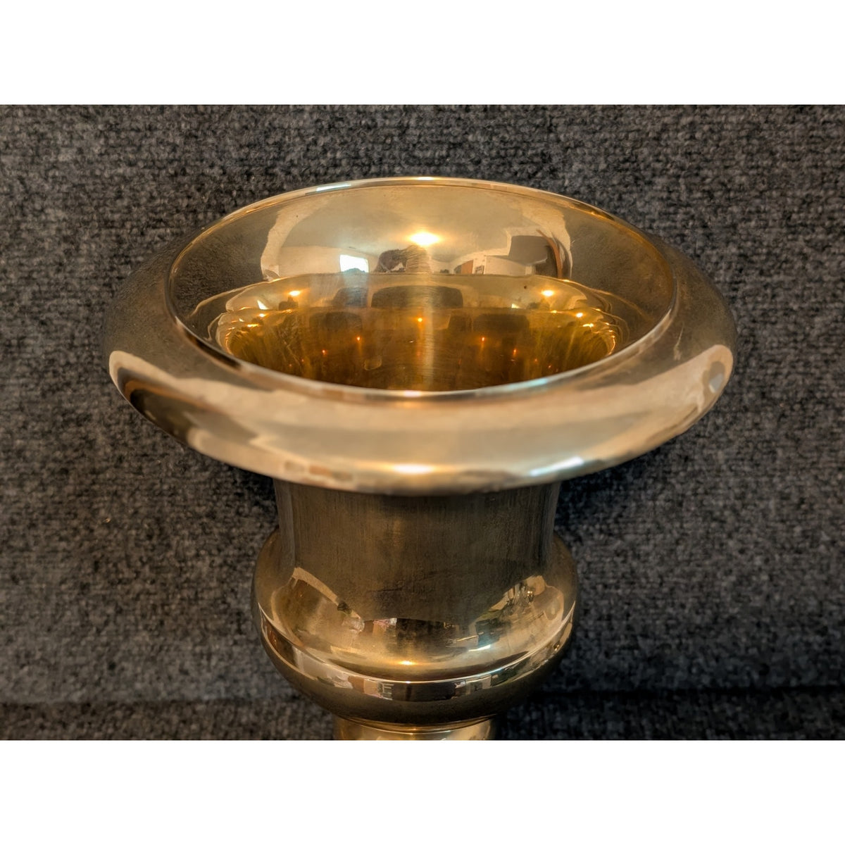 Vintage Made in India MCM 12" Tall Heavy Brass Urn Planter/Vase