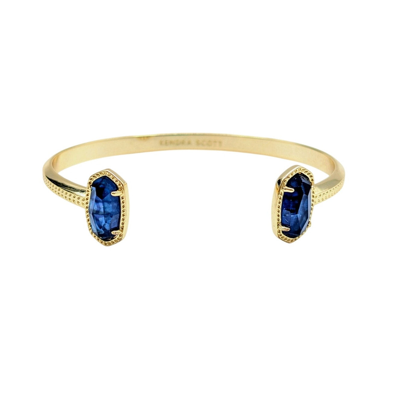 Kendra Scott Elton Gold Plated Cuff Adjustable Pinch Cuff Bracelet in Cobalt