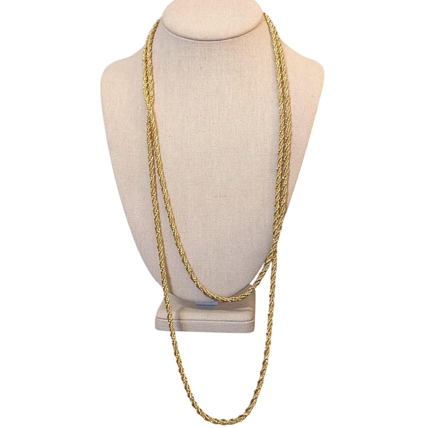 Monet Shiny Diamond Cut Gold Tone Chain W/ Special Monet Clasp 58" Necklace