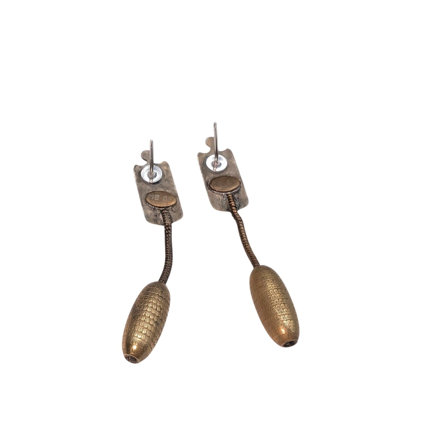Marjorie Baer San Francisco Brutalist Mixed Metals Industrial Dangle Earrings