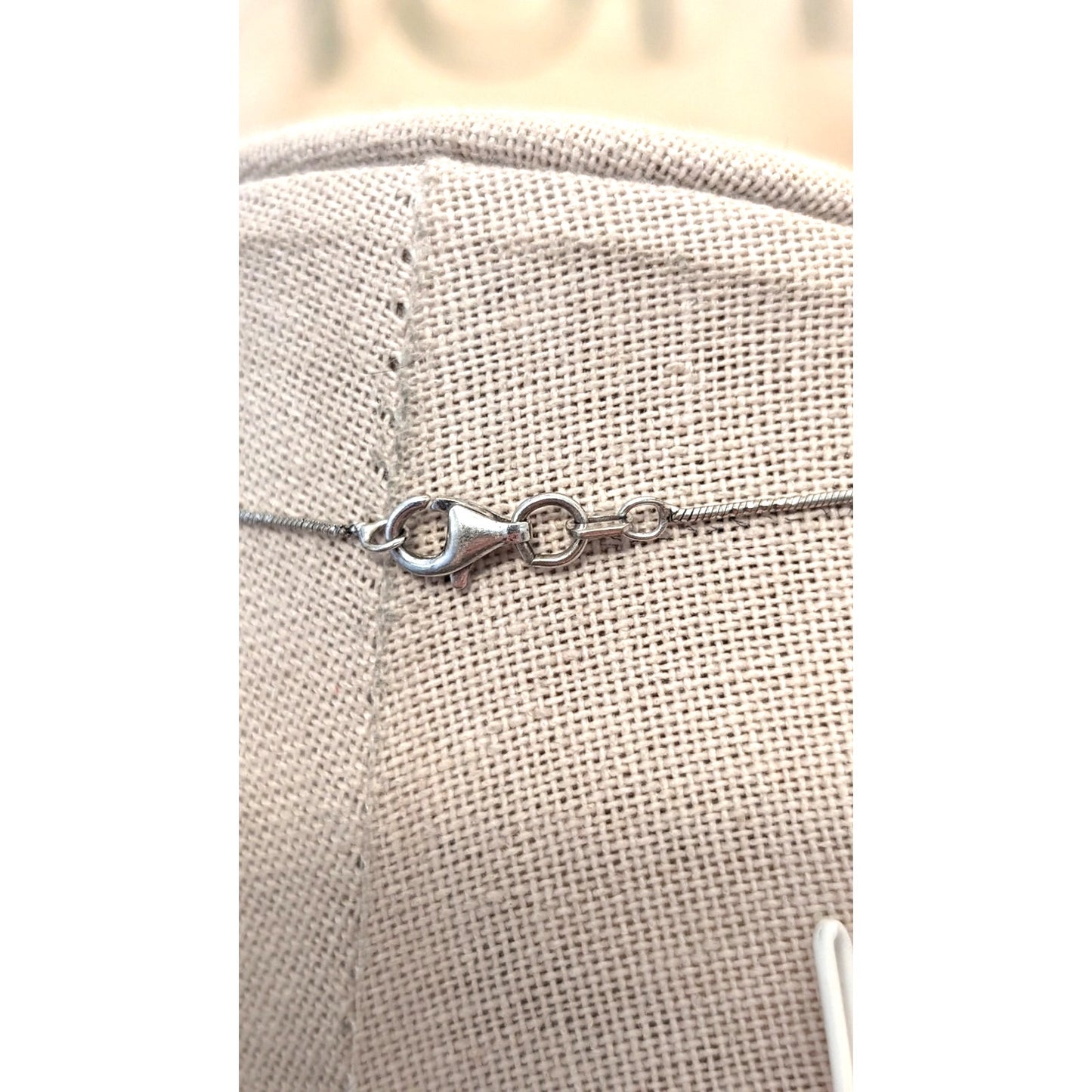 Signed OP Sterling Silver Round Blue Quartz on Unique Cut 925 18" Chain Necklace