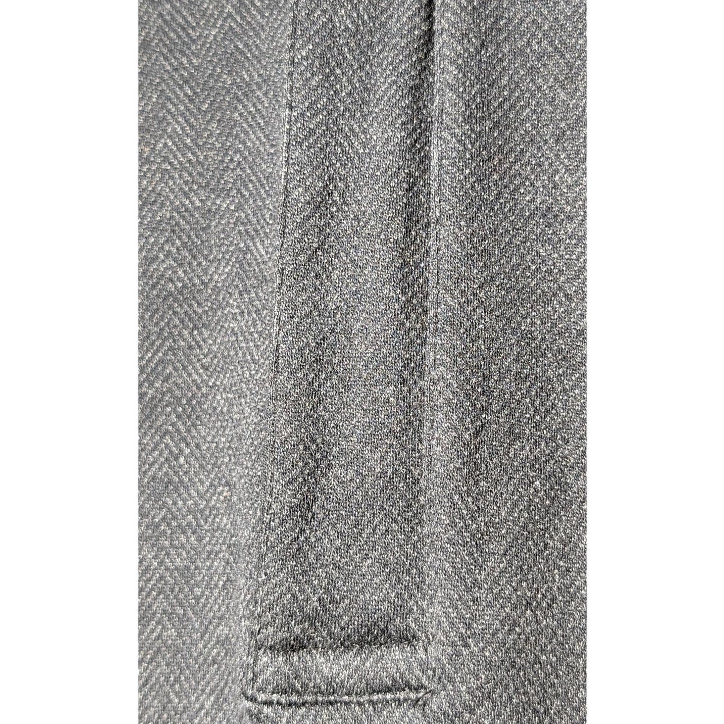 Cremieux Gray Herringbone Pattern Patch Sleeve Quarter Zip Pullover Mens Sz S