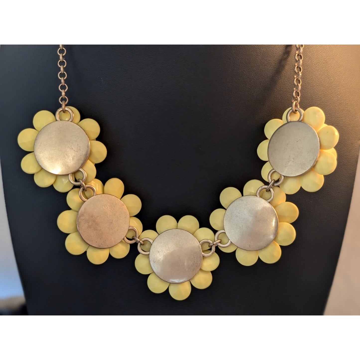 J. Crew Yellow Flower Statement Necklace