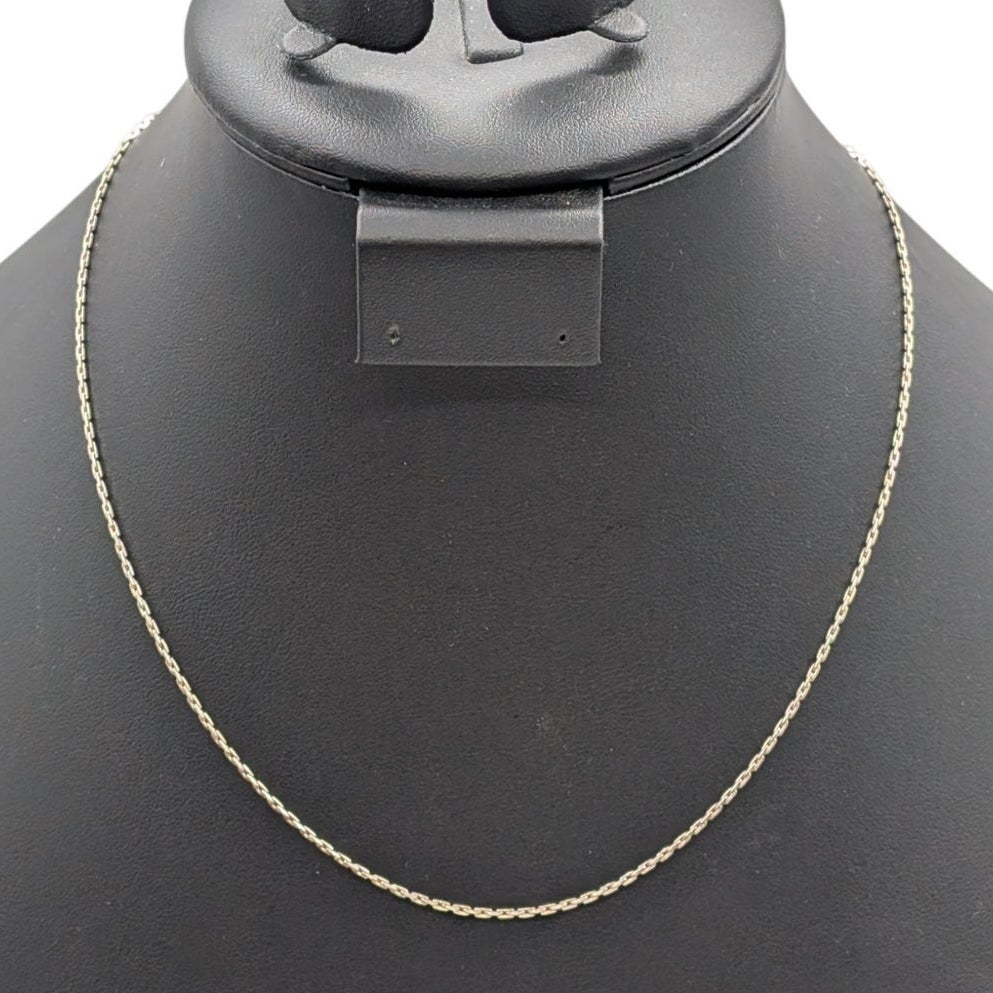 Vintage Signed Napier Sterling Lt Gold Wash Rectangle Chain Link 18" Necklace