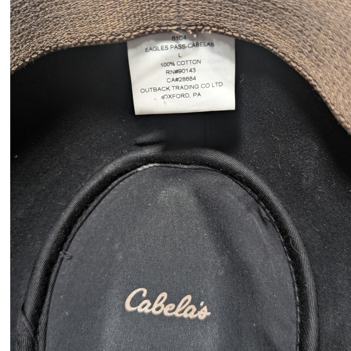 Outback Trading Co. Cabela Olive Oilskin 100% Cotton Western Hat Size L