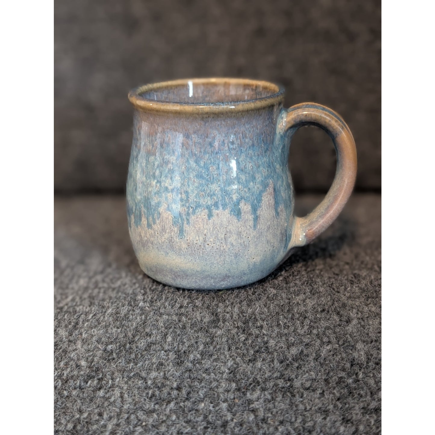 Signed Light Blue Hand Thrown Pottery Coffee Mug