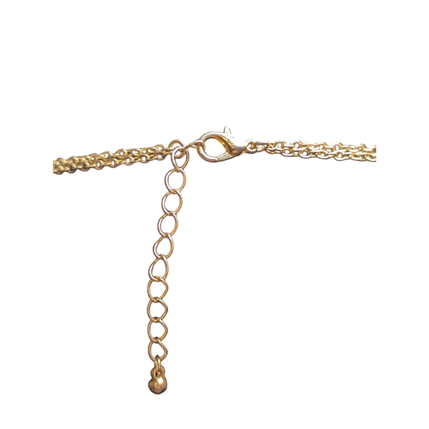 Gold Tone Beaded Chain Fringe Collar 16"-18" Necklace